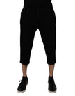 Dolce & Gabbana Black Cotton Blend Cropped Sweatpants Pants