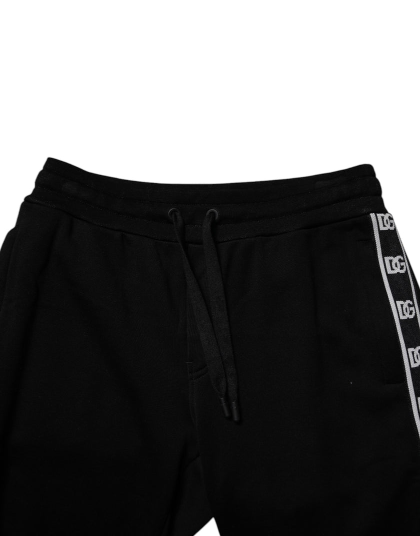 Dolce & Gabbana Black Cotton Blend Cropped Sweatpants Pants