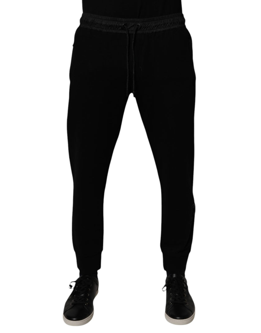 Dolce & Gabbana Black Cotton Blend Men Jogger Sweatpants Pants