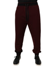 Dolce & Gabbana Bordeaux Cotton Jogger Men Sweatpants Pants