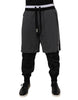 Dolce & Gabbana Black Gray Cotton Layered Men Sweatpants Pants