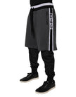 Dolce & Gabbana Black Gray Cotton Layered Men Sweatpants Pants