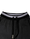 Dolce & Gabbana Black Gray Cotton Layered Men Sweatpants Pants