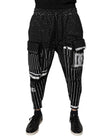 Dolce & Gabbana Black Polka Dot Stripes Cargo Jogger Sweatpants Pants