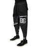 Dolce & Gabbana Black Polka Dot Stripes Cargo Jogger Sweatpants Pants