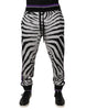 Dolce & Gabbana Black White Zebra Men Jogger Sweatpants Pants