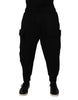 Dolce & Gabbana Black Cotton Men Cargo Jogger Sweatpants Pants