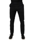Dolce & Gabbana Black Cotton Stretch Skinny Dress Formal Pants