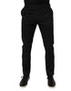 Dolce & Gabbana Black Cotton Stretch Skinny Dress Formal Pants