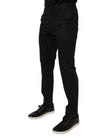 Dolce & Gabbana Black Cotton Stretch Skinny Dress Formal Pants