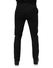 Dolce & Gabbana Black Cotton Stretch Skinny Dress Formal Pants