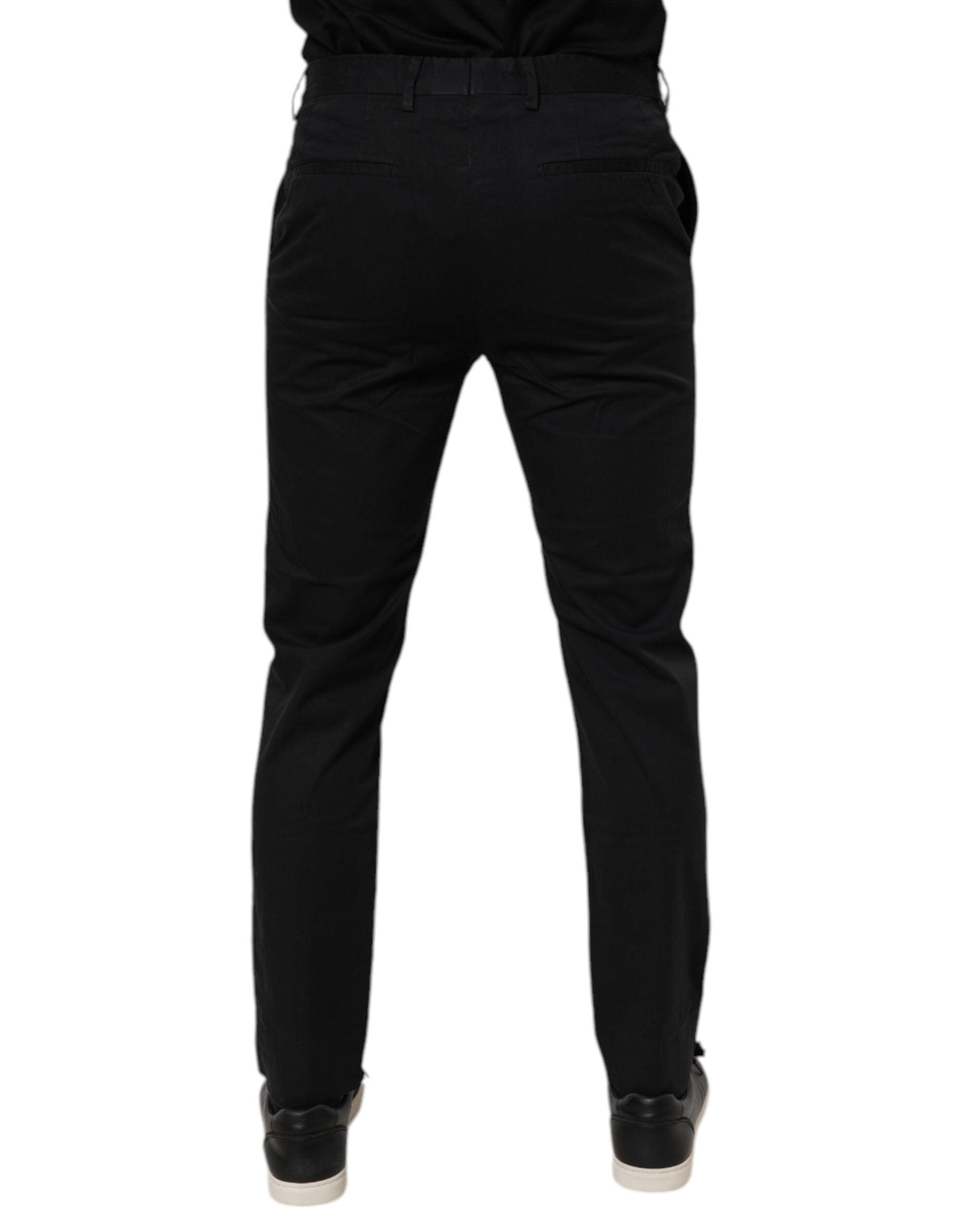 Dolce & Gabbana Black Cotton Stretch Skinny Dress Formal Pants