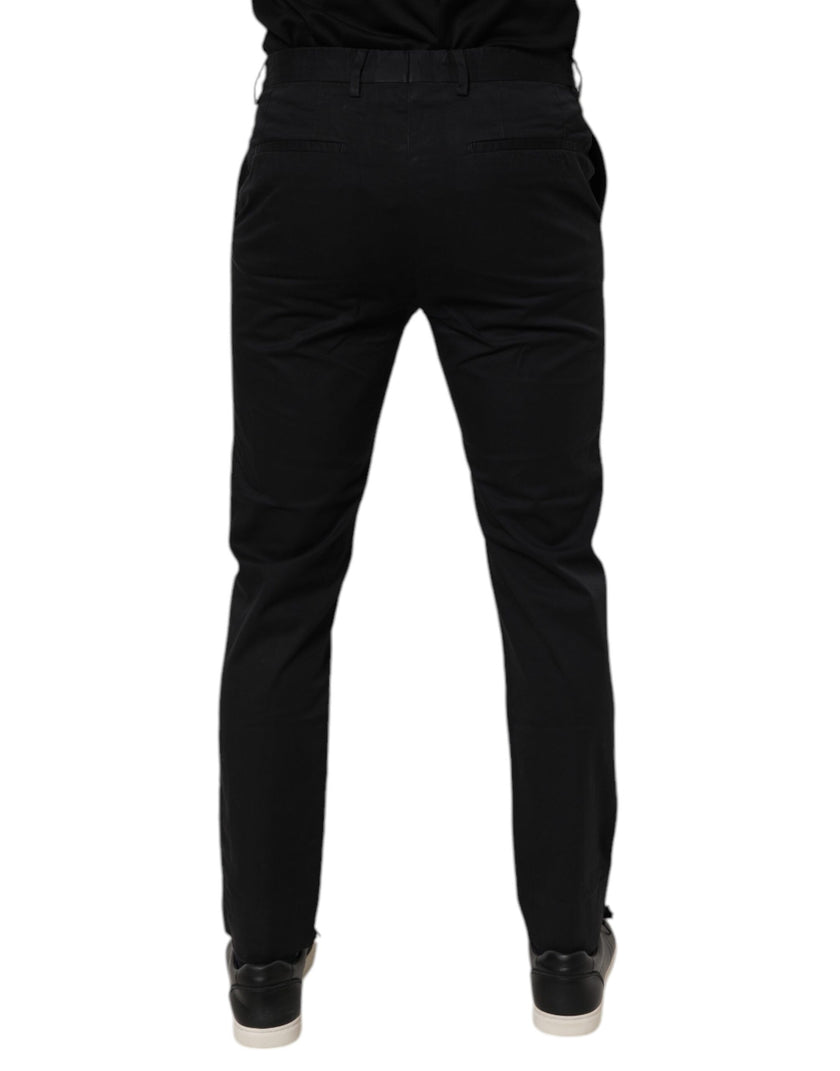 Dolce & Gabbana Black Cotton Stretch Skinny Dress Formal Pants