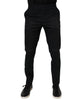 Dolce & Gabbana Black Cotton Stretch Skinny Dress Formal Pants