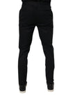 Dolce & Gabbana Black Cotton Stretch Skinny Dress Formal Pants
