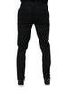 Dolce & Gabbana Black Cotton Stretch Skinny Dress Formal Pants