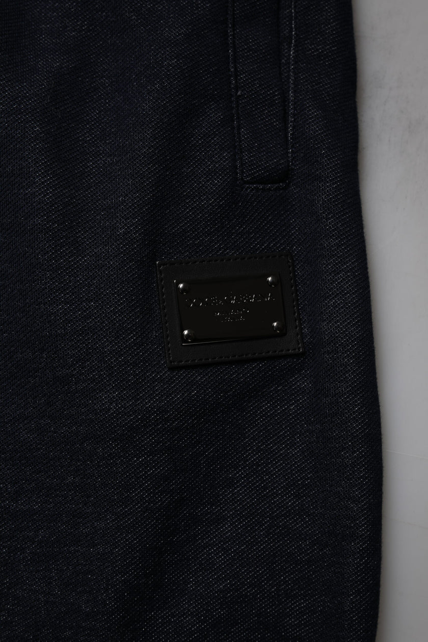 Dolce & Gabbana Black Jacquard Cotton Jogger Sweatpants Pants