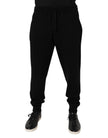 Dolce & Gabbana Black Cashmere Mid Waist Jogger Sweatpants Pants