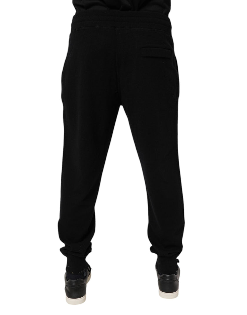 Dolce & Gabbana Black Cashmere Mid Waist Jogger Sweatpants Pants