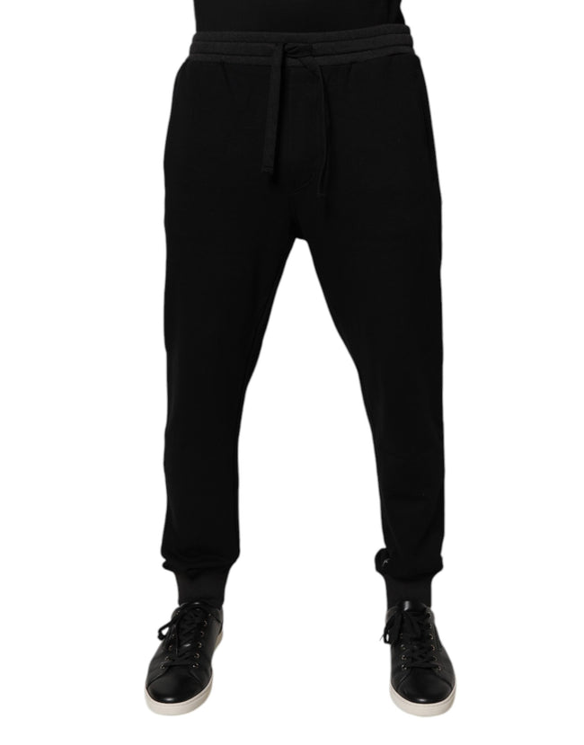 Dolce & Gabbana Black Logo Men Jogger Cotton Sweatpants Pants