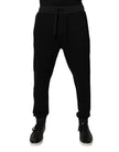 Dolce & Gabbana Black Logo Men Jogger Cotton Sweatpants Pants