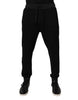 Dolce & Gabbana Black Logo Men Jogger Cotton Sweatpants Pants