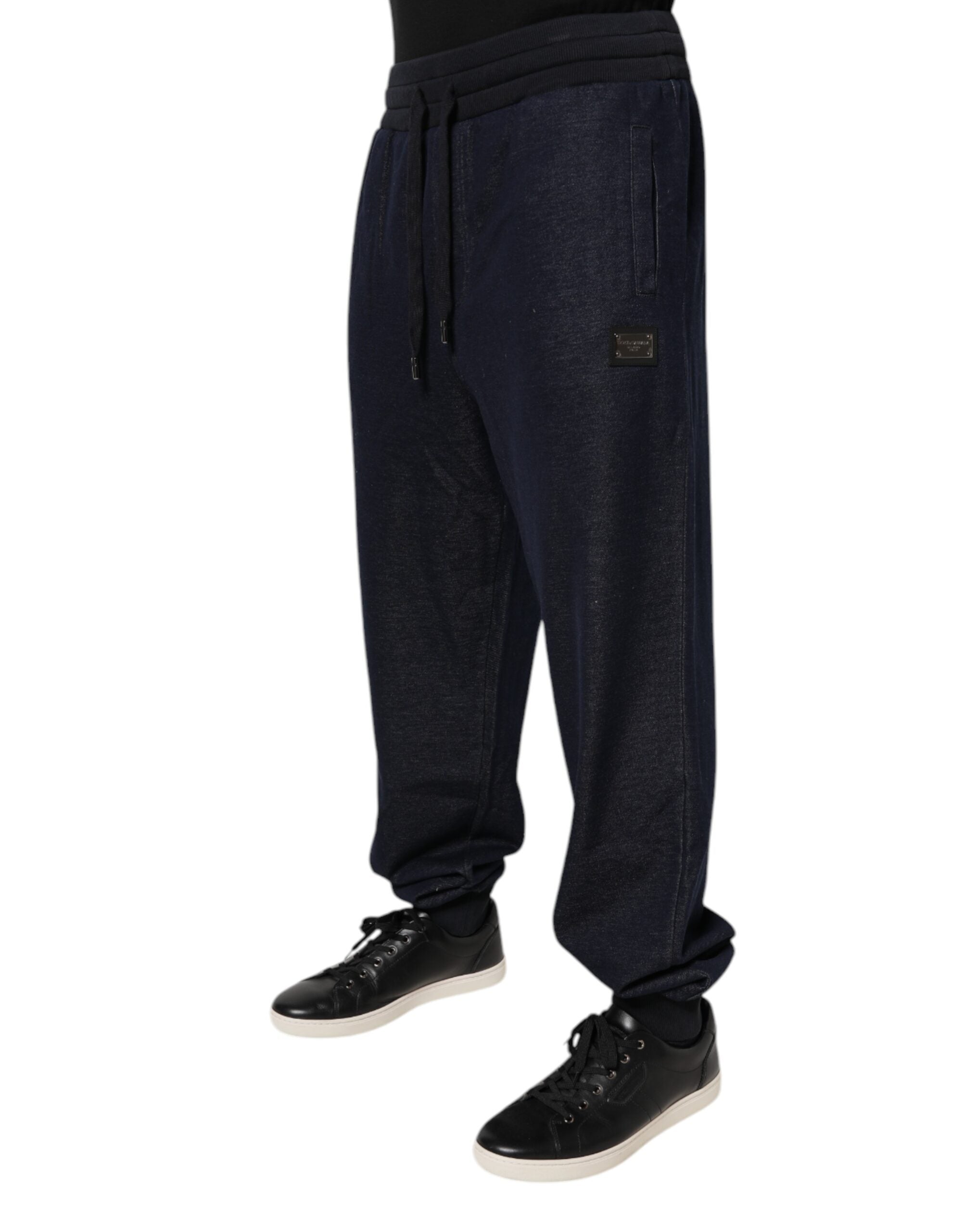 Dolce & Gabbana Black Jacquard Jogger Men Sweatpants Pants