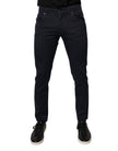 Dolce & Gabbana Dark Blue GOLD Cotton Skinny Men Denim Jeans