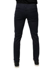 Dolce & Gabbana Dark Blue GOLD Cotton Skinny Men Denim Jeans