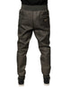 Dolce & Gabbana Brown Lambskin Leather Men Sweatpants Pants