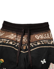 Dolce & Gabbana Black Floral Cotton Jogger Sweatpants Pants