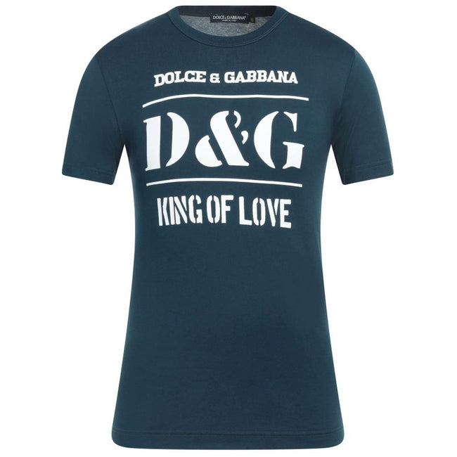Dolce & Gabbana Blue Cotton T-Shirt