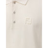 Fendi White Cotton Polo Shirt