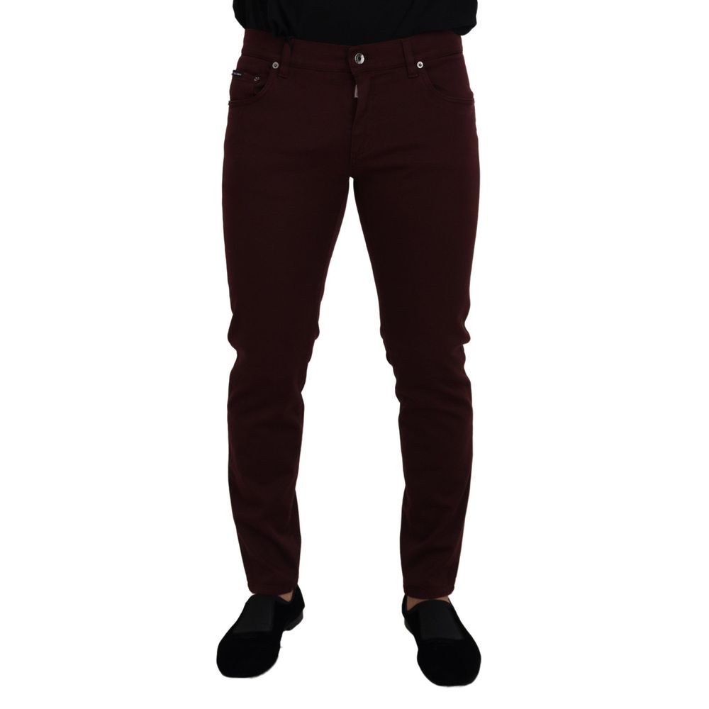 Dolce & Gabbana Bordeaux Cotton Jeans & Pant