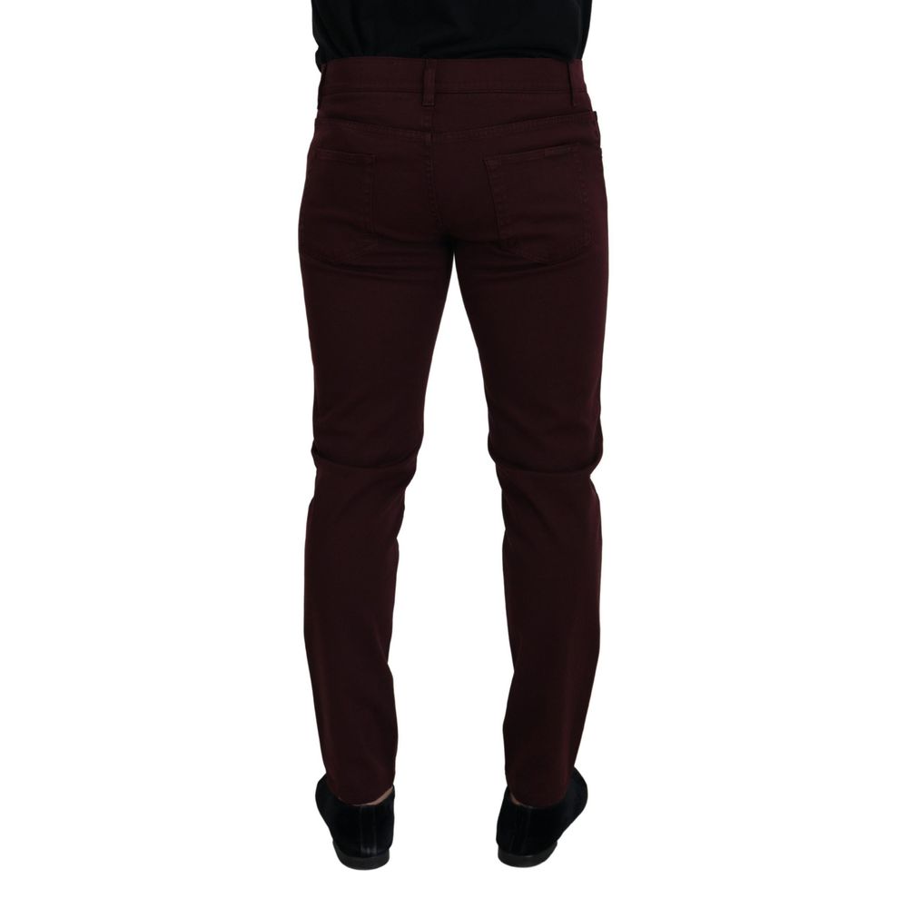 Dolce & Gabbana Bordeaux Cotton Jeans & Pant