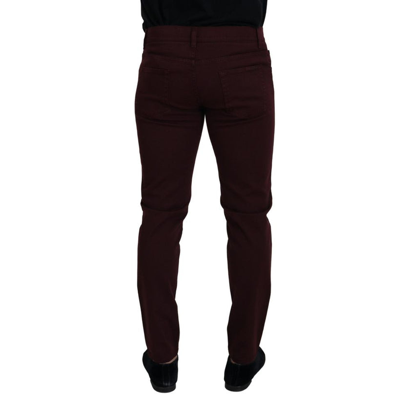 Dolce & Gabbana Bordeaux Cotton Jeans & Pant