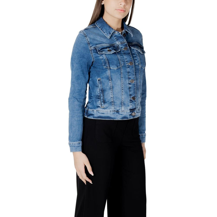 Street One Blue Cotton Jackets & Coat