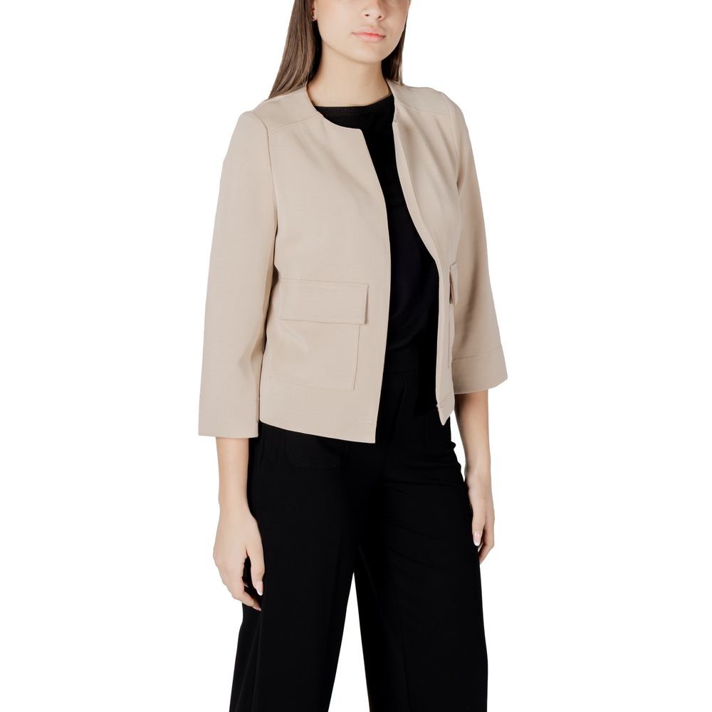 Street One Beige Modal Jackets & Coat