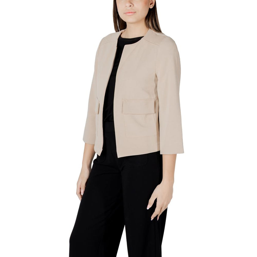 Street One Beige Modal Jackets & Coat