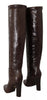 Dolce & Gabbana Brown Exotic Leather Heels High Boots Shoes