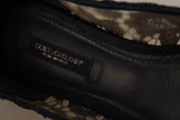 Dolce & Gabbana Blue Crystal Loafer Lace Ballet Flats Shoes