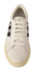 Marc Jacobs White Leather Crystal Embellished Sneakers Shoes