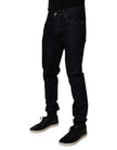 Dolce & Gabbana Black Cotton Stretch Men Skinny Denim Jeans