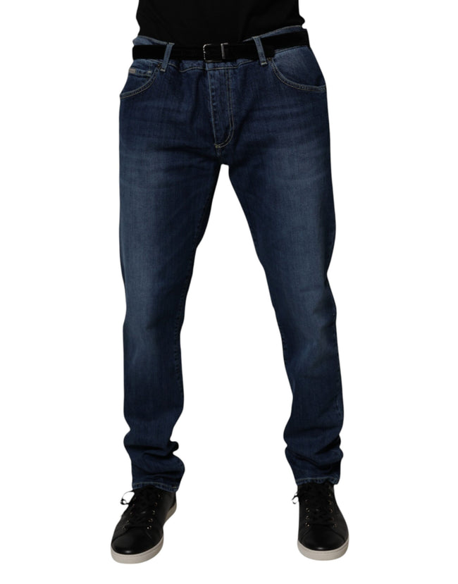 Dolce & Gabbana Blue Washed Cotton Stretch Skinny Denim Jeans