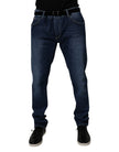 Dolce & Gabbana Blue Washed Cotton Stretch Skinny Denim Jeans