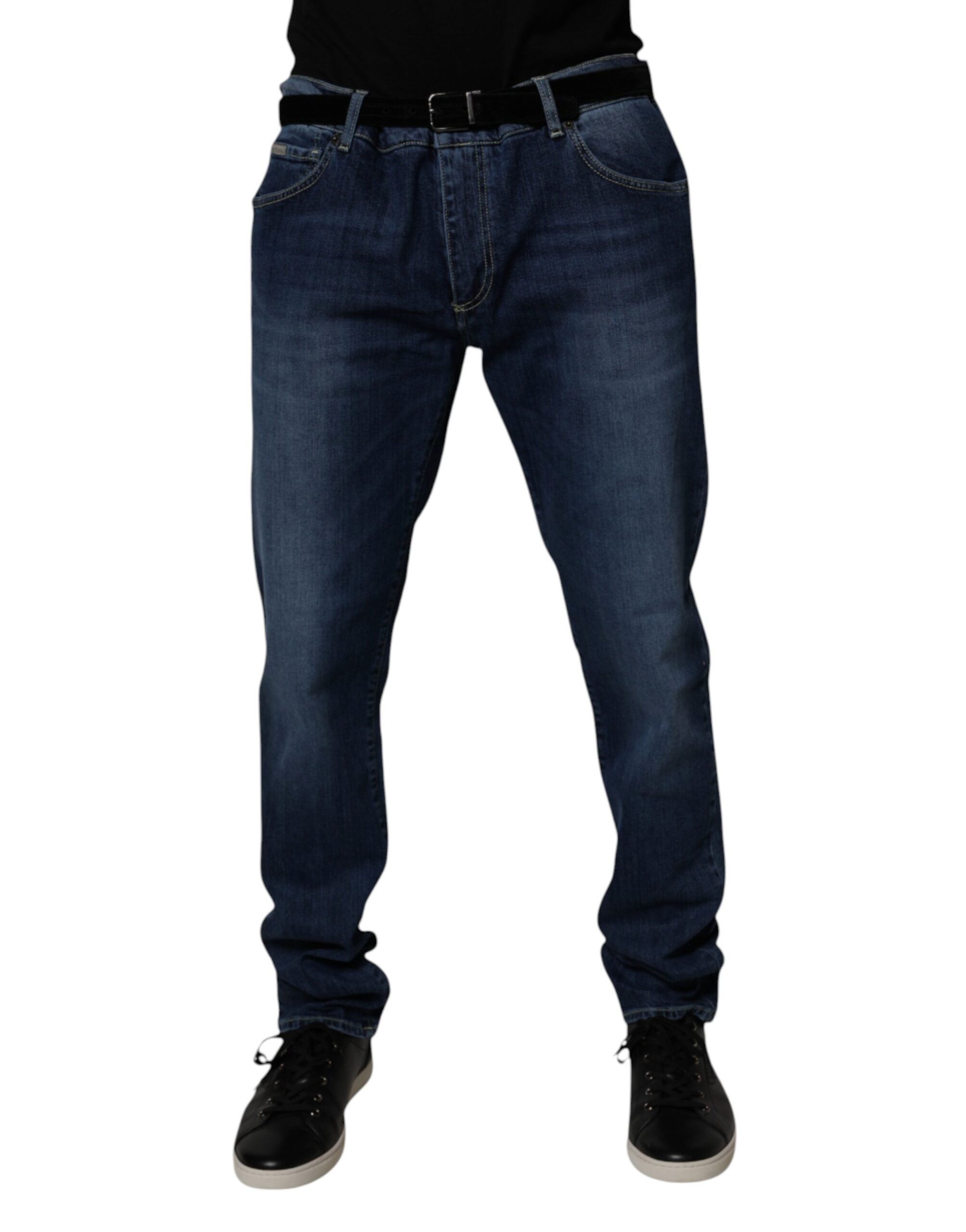 Dolce & Gabbana Blue Washed Cotton Stretch Skinny Denim Jeans