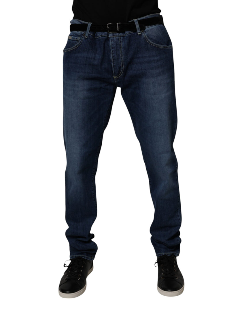 Dolce & Gabbana Blue Washed Cotton Stretch Skinny Denim Jeans