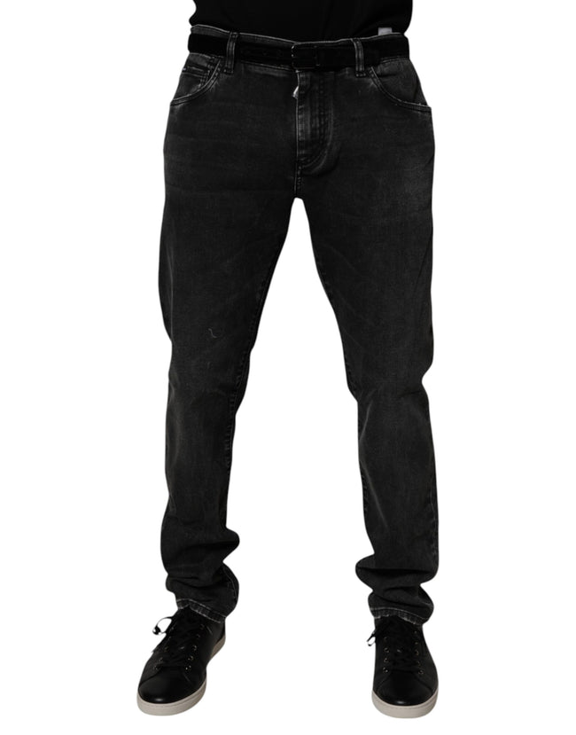 Dolce & Gabbana Black Cotton Stretch Men Skinny Denim Jeans
