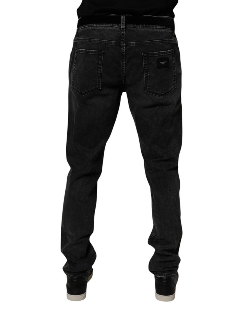 Dolce & Gabbana Black Cotton Stretch Men Skinny Denim Jeans