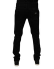 Dolce & Gabbana Black Cotton Tattered Skinny Men Denim Jeans